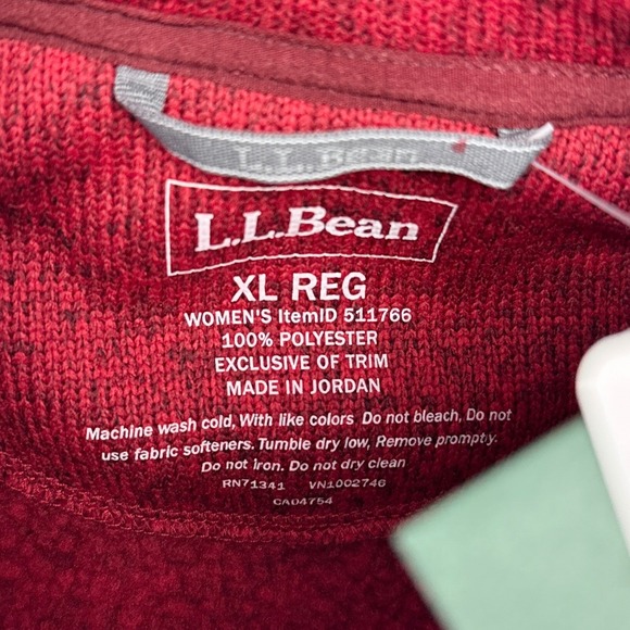 LL Bean Sweater Fleece Vest Long Womens XL Rosewood Red Outerwear Hiking NEW - Picture 5 of 9